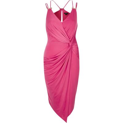 Pink draped dress